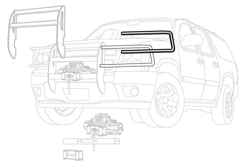 Black Brush Guard for '07'13 Toyota Tundra WARN Industries Go